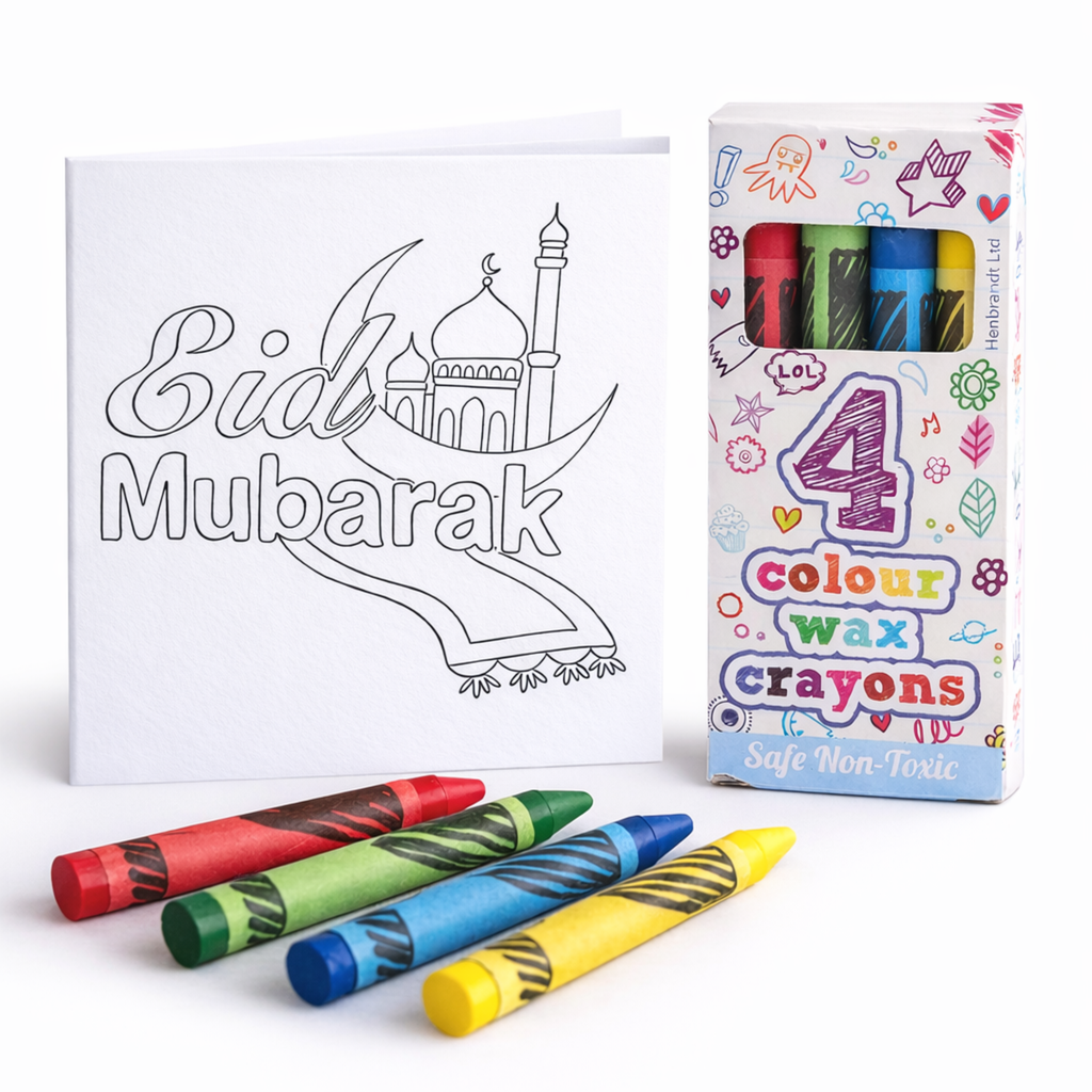 'Eid Mubarak' Colouring Card + Crayon Set